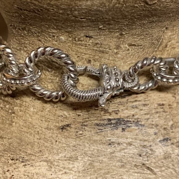 Judith Ripka Chain 19 Inches Sterling Silver Roped and Beaded Links - Picture 7 of 8